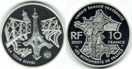 Frankreich 10 Francs France, 10 francs "french monuments - tour eiffel", proof without box! -