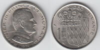 Monaco 1 Franc Monaco 1 Franc 1974, Rainier III. Prinz von Monaco, siehe Scan -