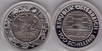 Österreich 100 Schilling Austria, 100 Schilling 2000, Millennium / Communications, with Box/COA -