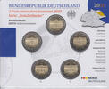 Deutschland 5 x 2 Euro Satz 2-Euro-Gedenkmünzenset A-J, Bundesland Brandenburg, Schloss Sanssouci -