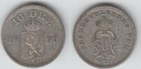 Schweden 10 Öre sweden silver coin, 10 Öre, Oscar II., like scan! -