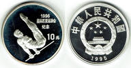 China 10 Yuan china silver coin, olympics atlanta 1996, gymnast proof, like scan -