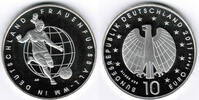 BRD 10 Euro Silbergedenkmünze, Frauenfussball-WM, Spiegelglanz (PP), Buchstabe unserer Wahl -