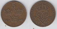 Schweden 5 Öre sweden, 5 öre 1902, oscar II., like scan -