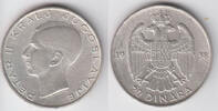 Königreich Jugoslawien 20 Dinar Jugoslawien, Kursmünze 20 Dinar 1938, König Petar II, Erhaltung siehe Scan -