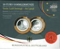Bundesrepublik Deutschland 5 x 10 Euro 10-Euro-Sondergedenkmünzenset Luft bewegt - An Land A - J komplett, in OVP! -