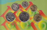 Australien 3,85 Dollars (6 Münzen) Australia, 6 Coins, uncirculated coin Set 1994, like scan, 5 Cent to 2 Dollars -