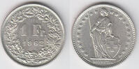Schweiz 1 Franken Switzerland, silver coin, 1 Franken, like scan -