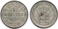 Württemberg 1 Kreuzer Königreich Württemberg, 1 Kreuzer 1870, Wilhelm, siehe Scan! -