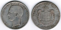 Griechenland 2 Drachmen Greece, 2 Drachmai 1883, George I., Thetis seated on sea horse, very fine -