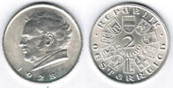 Österreich 2 Schilling austria silver coin, 2 shilling 1928, "Schubert", like scan -