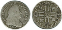 Frankreich 1/4 Ecu france silver coin, 1/4 Ecu, 1691, Louis XIV., like scan -