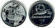 Frankreich 1 Franc Frankreich, Silbermünze 1 Franc, Fußball-WM 1998 -