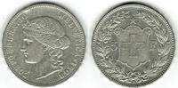 Schweiz 5 Franken Schweiz 1908 B, 5 Franken Kursmünze, Helvetia n. rechts / Wappen siehe Scan! -