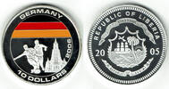 Liberia 10 Dollars Liberia, 10 Dollars commemorative "soccer world cup germany 2006 - Germany" -