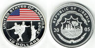 Liberia 10 Dollars Liberia, 10 Dollars commemorative "soccer world cup germany 2006 - USA" -