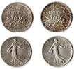Frankreich 2 x 50 Centimes france, 2 x 50 centimes 1916 + 1917 "la semeuse", like scan -