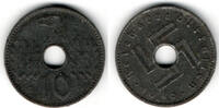 Deutsche Nebengebiete - Reichskreditkassen 10 Pfennig Reichskreditkassen, Kursmünze, 10 Pfennig 1940 A -