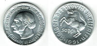Provinz Westfalen 50 Pfennig Notgeld Provinz Westfalen, Aluminium, Freiherr vom Stein, Erhaltung siehe Scan -