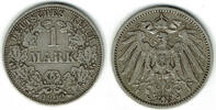 Kaiserreich 1 Mark Kaiserreich, Kursmünze 1 Mark 1892 A, 900er Silber! -