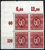 Deutsches Reich 4 x 60 Pfennig Deutsches Reich, Mi.-Nr. 66 a POR, Dienstmarken: Wertziffern -