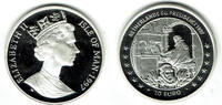 Isle of Man 10 ECU Islo of Man, silver coin 10 ECU, "eu-presidency of the netherlands", Proof -