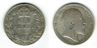 Großbritannien 6 Pence (Sixpence) great britain silver coin, edward VII., 6 Pence (Sixpence) -