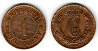 Dänemark 1 Skilling denmark 1867, 1 skilling rigsmond, Christian IX., like scan -