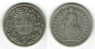 Schweiz 2 Franken Switzerland, silver coin, 2 Franken 1874, like scan -