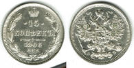 Russland 15 Kopeken russia, 15 kopeks silver, nicholas II., like scan -