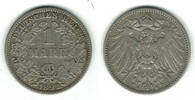 Kaiserreich 1 Mark Kaiserreich, Kursmünze 1 Mark 1892 E, 900er Silber! -