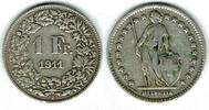Schweiz 1 Franken Switzerland, silver coin, 1 Franken, like scan -