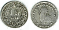 Schweiz 1 Franken Switzerland, silver coin, 1 Franken, like scan -