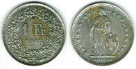 Schweiz 1 Franken Switzerland, silver coin, 1 Franken, like scan -