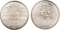 Tschechoslowakei 50 Kronen czechoslovakia silver coin "Telc city view" 50 Korun -