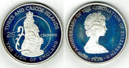Turks und Caicos Inseln 25 Crowns turks and caicos islands, silver jubilee queen elisabeth II. - Lion of England -