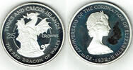 Turks und Caicos Inseln 25 Crowns turks and caicos islands, silver jubilee queen elisabeth II. - Dragon of Wales -