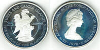 Turks und Caicos Inseln 25 Crowns turks and caicos islands, silver jubilee queen elisabeth II. - Falcon -