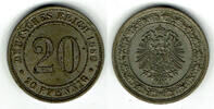 Deutsches Kaiserreich 20 Pfennig Kaiserreich, Kursmünze 20 Pfennig, 1888 F, Erhaltung siehe Scan! -