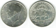 Schweden 2 Kroner sweden 1938, 2 kroner silver, 300th anniversary - settlement of delaware -