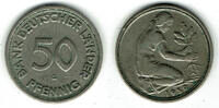 BRD 50 Pfennig Deutschland, Bank deutscher Länder, 50 Pfennig 1950 G, Erhaltung siehe Scan! -