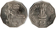 Indien 2 Rupees India 2 Rupees 1998 -