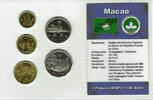 Macao 6,80 Patacas Macau, coin set, 10 avos - 5 patacas (5 coins) -