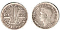 Australien 3 Pence Australia, 3 Pence silver, george VI.! -