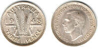 Australien 3 Pence Australia, 3 Pence silver, george VI.! -