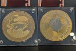 Ghana 10 Cedis Ghana, 10 Cedis coin, african springbok, 1 kilo zinc gold plated, COA -