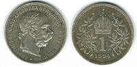 Österreich 1 Krone 1894 austria silver coin, 1 cornona, franz joseph I. ... 6.94 £  +  10.40 £ shipping