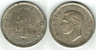 Südafrika 5 Shilling south africa, 5 shilling silver coin, sailship/cape town, george VI. -