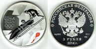 Russland 3 Rubel Russia, 3 roubles <i>sochi olympics 2014 - bob</i>, like scan -