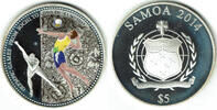 Samoa 5 Dollars Samoa, 5 Dollars, sotchi olympics, silver -